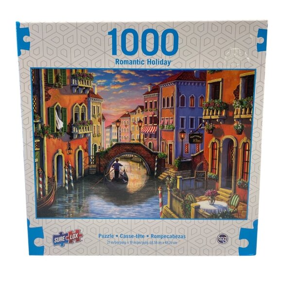 Romantic Holiday Italy River Jigsaw Puzzle By Sure-Lox  27"x19" 1000-Piece - Picture 1 of 3